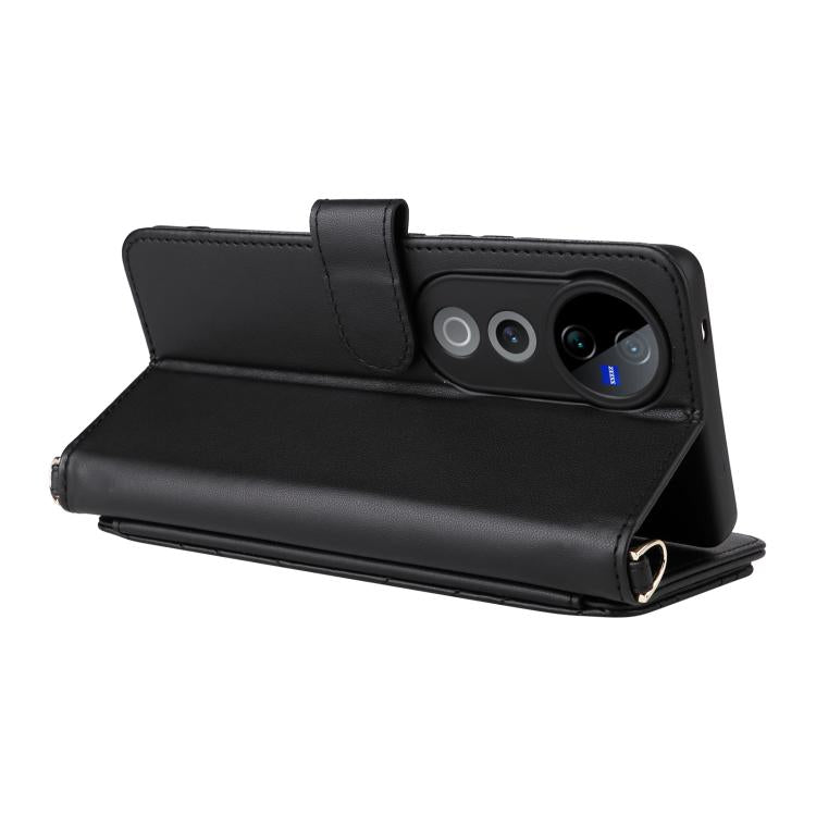 For vivo S19 Pro 5G / V40 5G Multifunctional 6-Card Slots Leather Phone Case with Wrist Strap