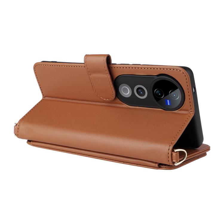 For vivo S19 Pro 5G / V40 5G Multifunctional 6-Card Slots Leather Phone Case with Wrist Strap