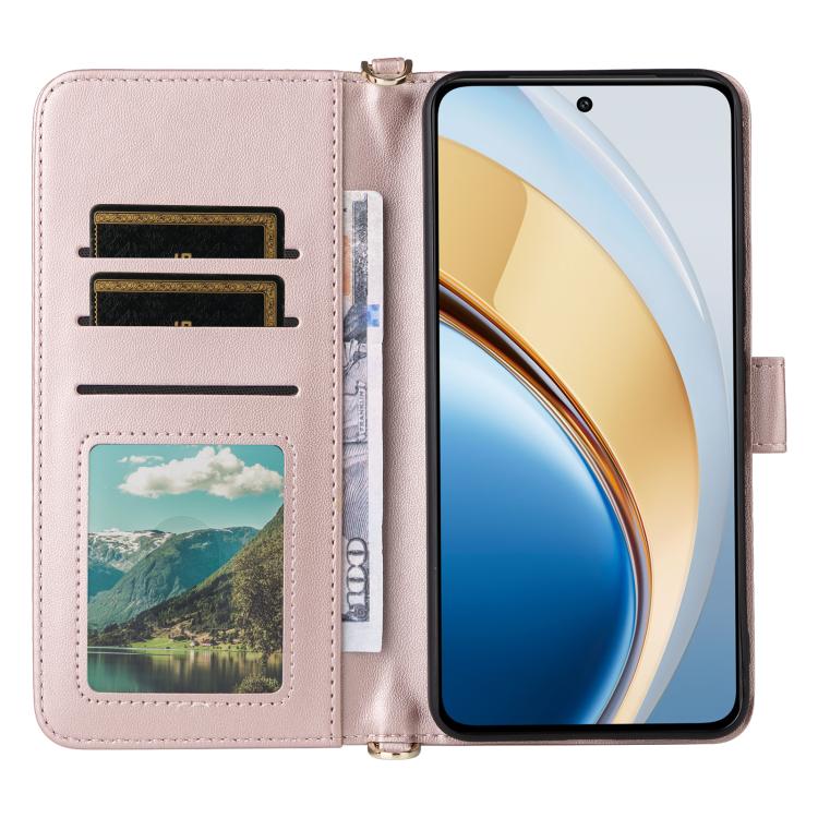 For vivo V40 Lite 4G / 5G IDN / Y300 5G Multifunctional 6-Card Slots Leather Phone Case with Wrist Strap