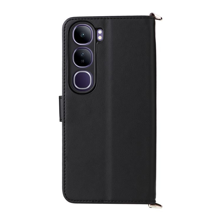 For vivo V40 Lite 4G / 5G IDN / Y300 5G Multifunctional 6-Card Slots Leather Phone Case with Wrist Strap