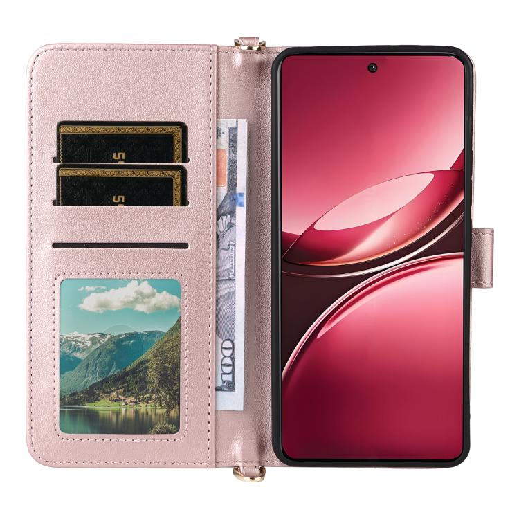 For vivo V50 5G Multifunctional 6-Card Slots Leather Phone Case with Wrist Strap