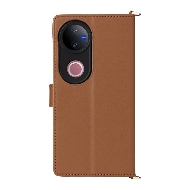 For vivo V50 5G Multifunctional 6-Card Slots Leather Phone Case with Wrist Strap
