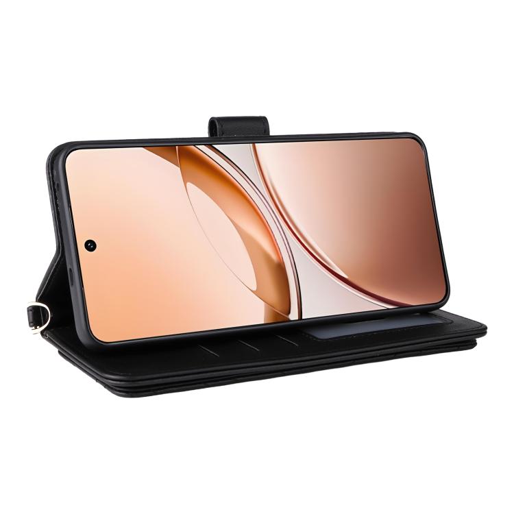 For vivo V50 Lite 5G Multifunctional 6-Card Slots Leather Phone Case with Wrist Strap