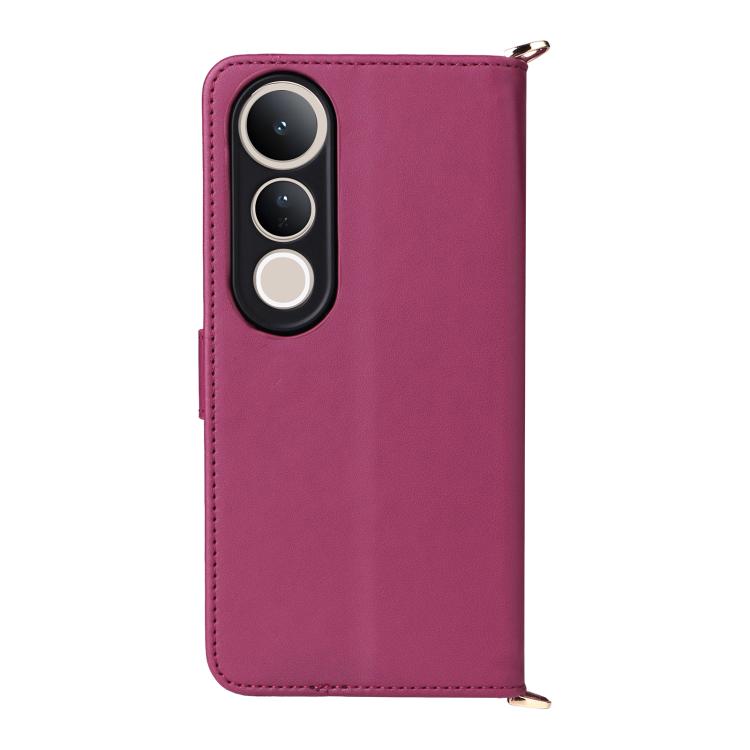 For vivo V50 Lite 5G Multifunctional 6-Card Slots Leather Phone Case with Wrist Strap