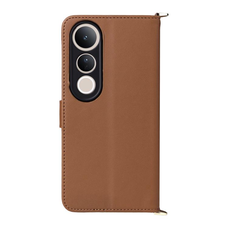 For vivo V50 Lite 5G Multifunctional 6-Card Slots Leather Phone Case with Wrist Strap