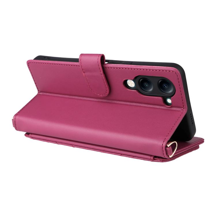 For vivo Y04 4G / Y29s 5G Multifunctional 6-Card Slots Leather Phone Case with Wrist Strap