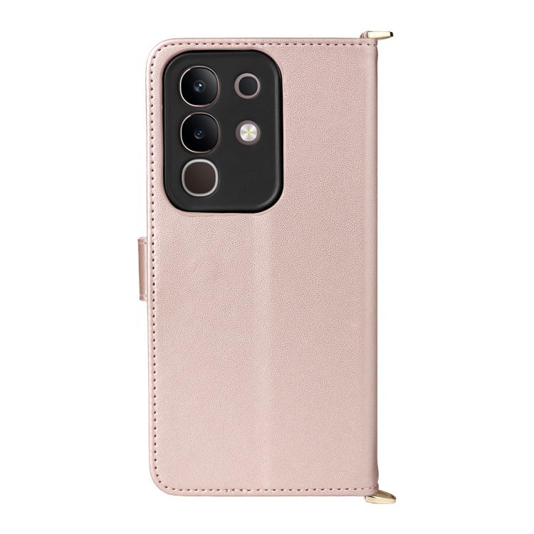 For vivo Y29 4G / T4x 5G Multifunctional 6-Card Slots Leather Phone Case with Wrist Strap