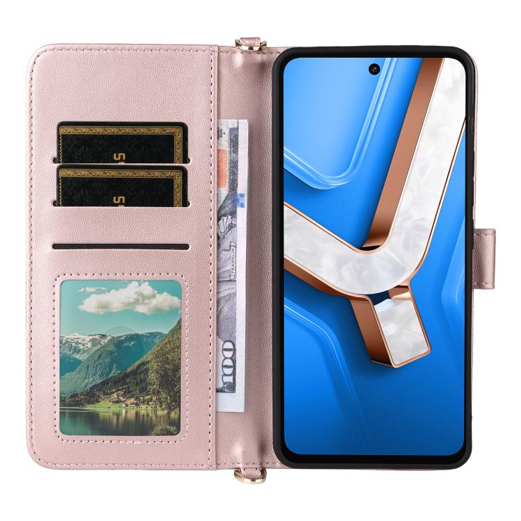 For vivo Y29 4G / T4x 5G Multifunctional 6-Card Slots Leather Phone Case with Wrist Strap