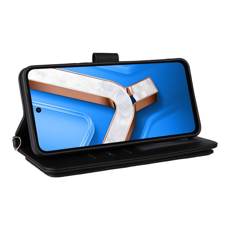 For vivo Y29 4G / T4x 5G Multifunctional 6-Card Slots Leather Phone Case with Wrist Strap