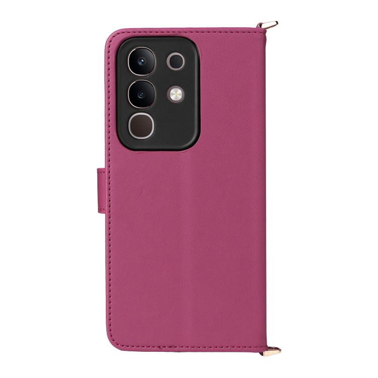 For vivo Y29 4G / T4x 5G Multifunctional 6-Card Slots Leather Phone Case with Wrist Strap