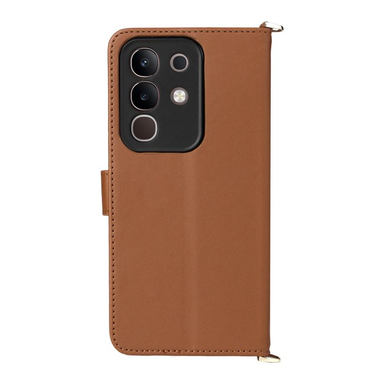 For vivo Y29 4G / T4x 5G Multifunctional 6-Card Slots Leather Phone Case with Wrist Strap