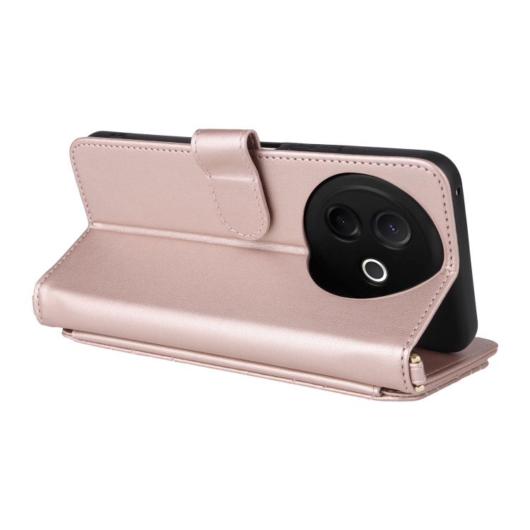 For vivo Y39 5G / Y300i 5G Multifunctional 6-Card Slots Leather Phone Case with Wrist Strap