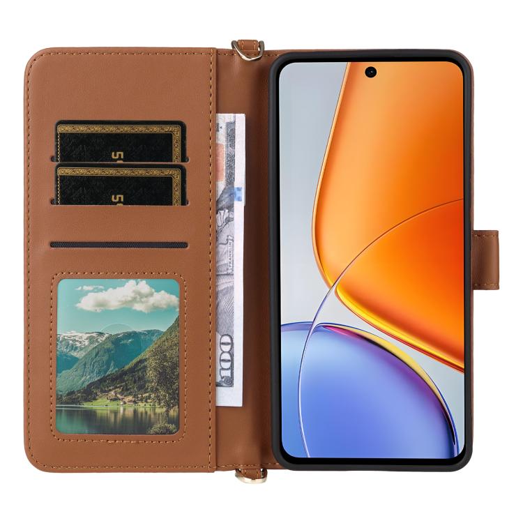 For vivo Y39 5G / Y300i 5G Multifunctional 6-Card Slots Leather Phone Case with Wrist Strap