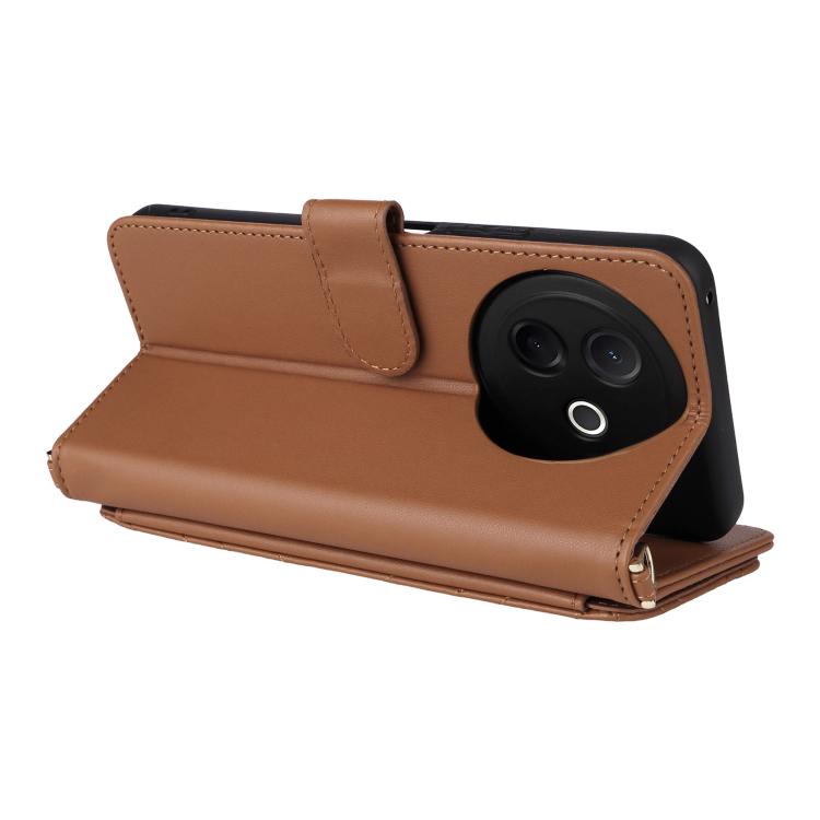 For vivo Y39 5G / Y300i 5G Multifunctional 6-Card Slots Leather Phone Case with Wrist Strap