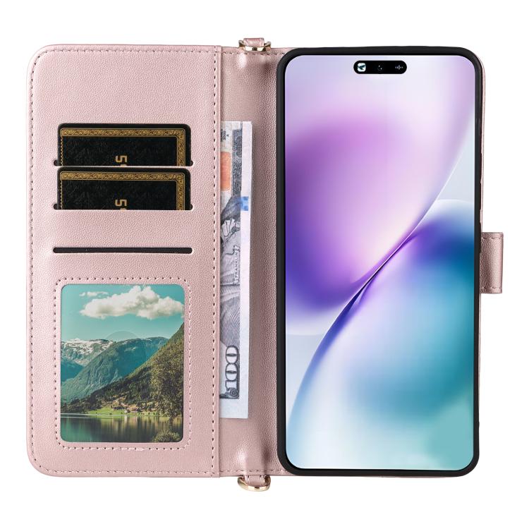 For vivo X200s 5G Multifunctional 6-Card Slots Leather Phone Case with Wrist Strap