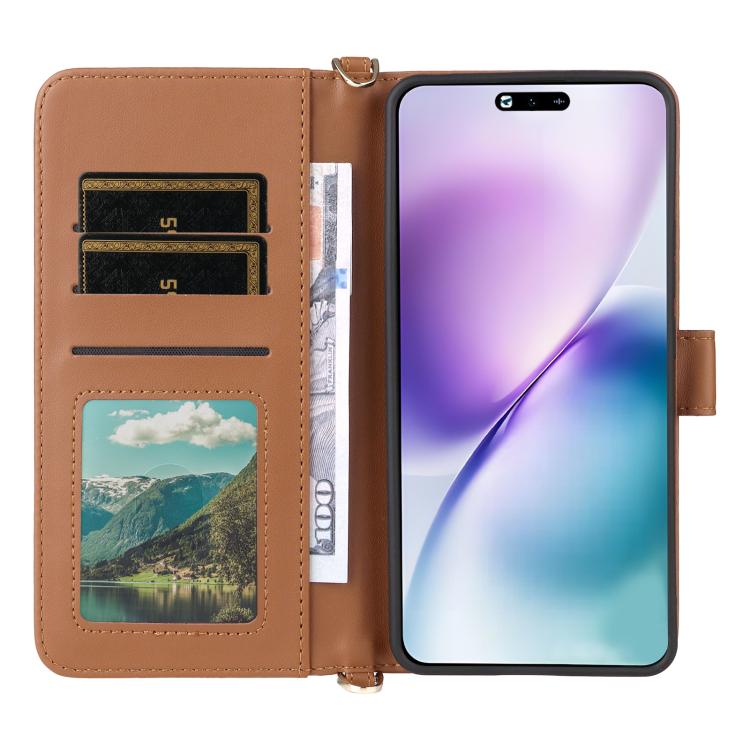 For vivo X200s 5G Multifunctional 6-Card Slots Leather Phone Case with Wrist Strap