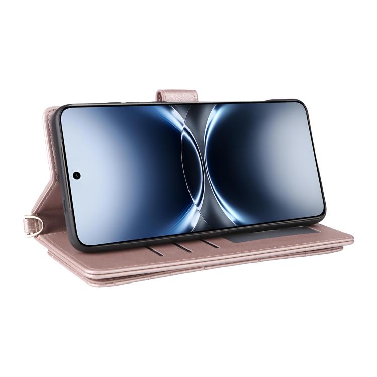 For vivo X200 Ultra 5G Multifunctional 6-Card Slots Leather Phone Case with Wrist Strap