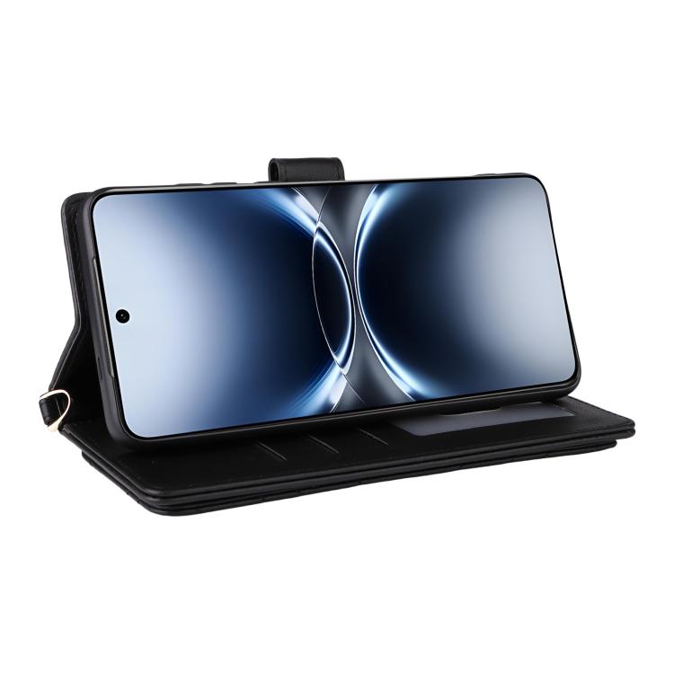 For vivo X200 Ultra 5G Multifunctional 6-Card Slots Leather Phone Case with Wrist Strap