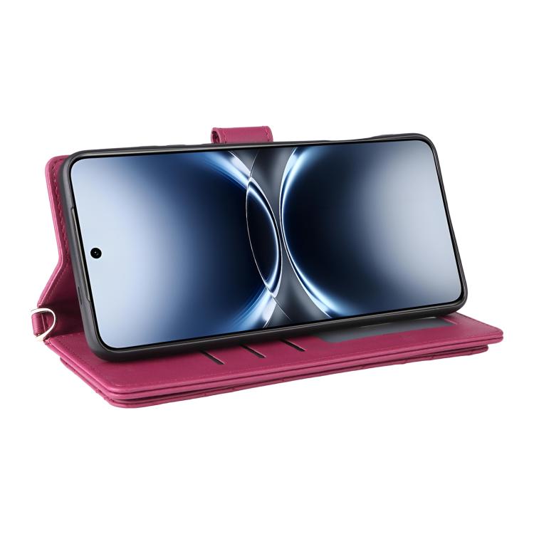 For vivo X200 Ultra 5G Multifunctional 6-Card Slots Leather Phone Case with Wrist Strap