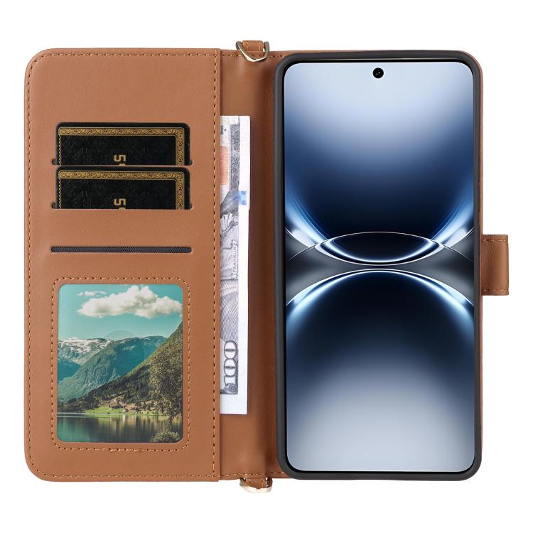 For vivo X200 Ultra 5G Multifunctional 6-Card Slots Leather Phone Case with Wrist Strap
