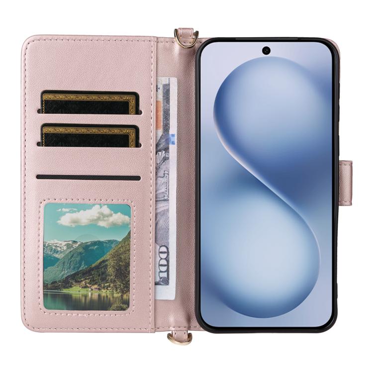 For vivo X200 FE / S30 Pro mini 5G Multifunctional 6-Card Slots Leather Phone Case with Wrist Strap