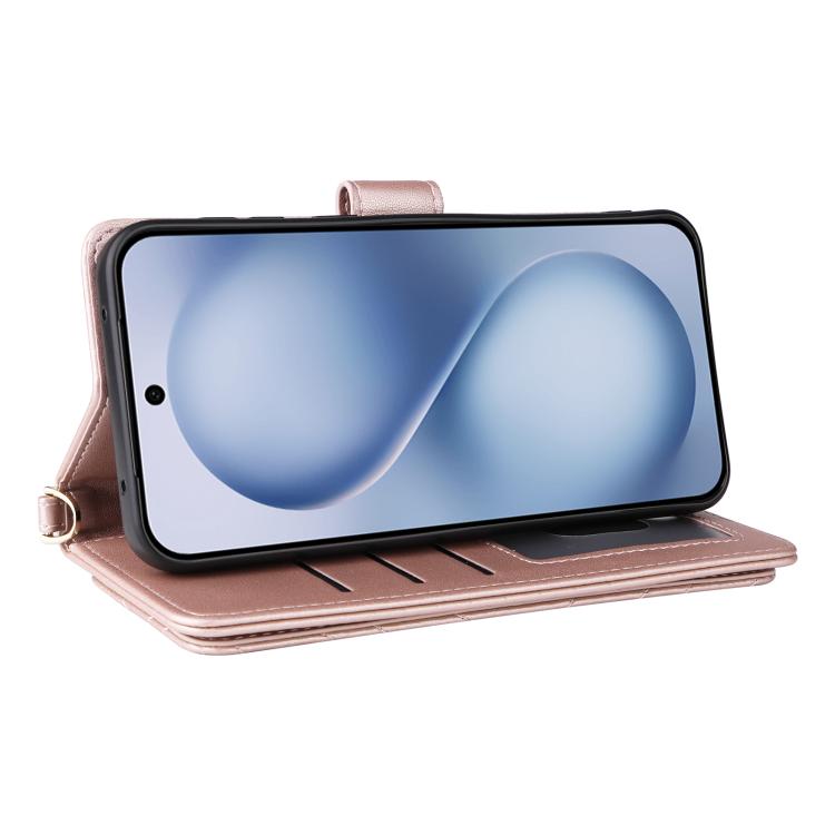 For vivo X200 FE / S30 Pro mini 5G Multifunctional 6-Card Slots Leather Phone Case with Wrist Strap