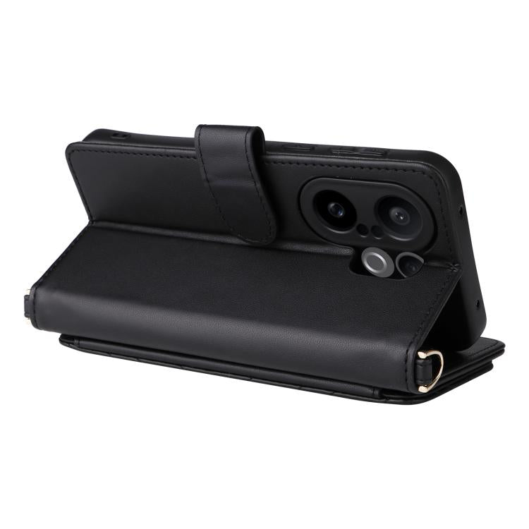 For vivo X200 FE / S30 Pro mini 5G Multifunctional 6-Card Slots Leather Phone Case with Wrist Strap