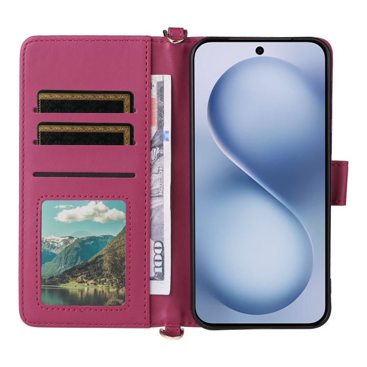 For vivo X200 FE / S30 Pro mini 5G Multifunctional 6-Card Slots Leather Phone Case with Wrist Strap