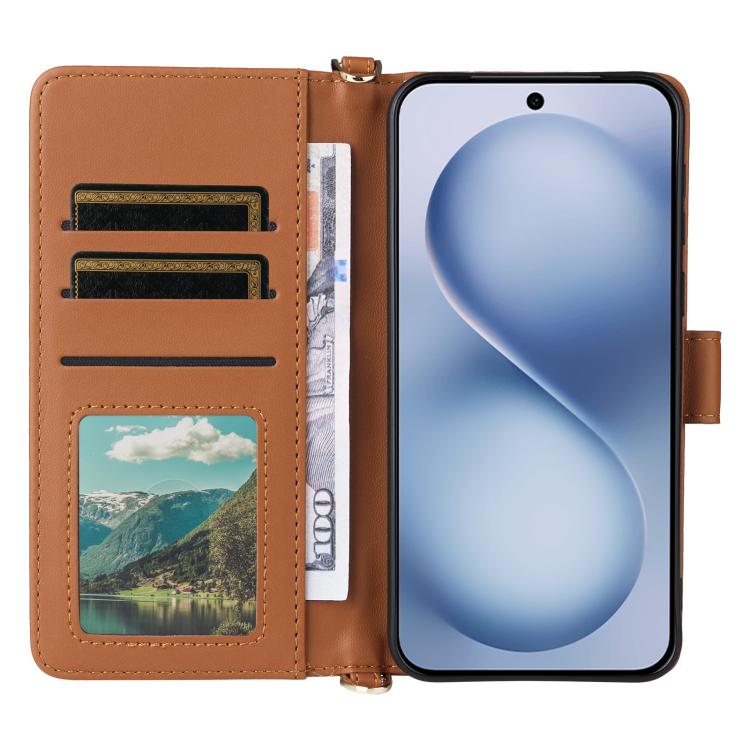 For vivo X200 FE / S30 Pro mini 5G Multifunctional 6-Card Slots Leather Phone Case with Wrist Strap