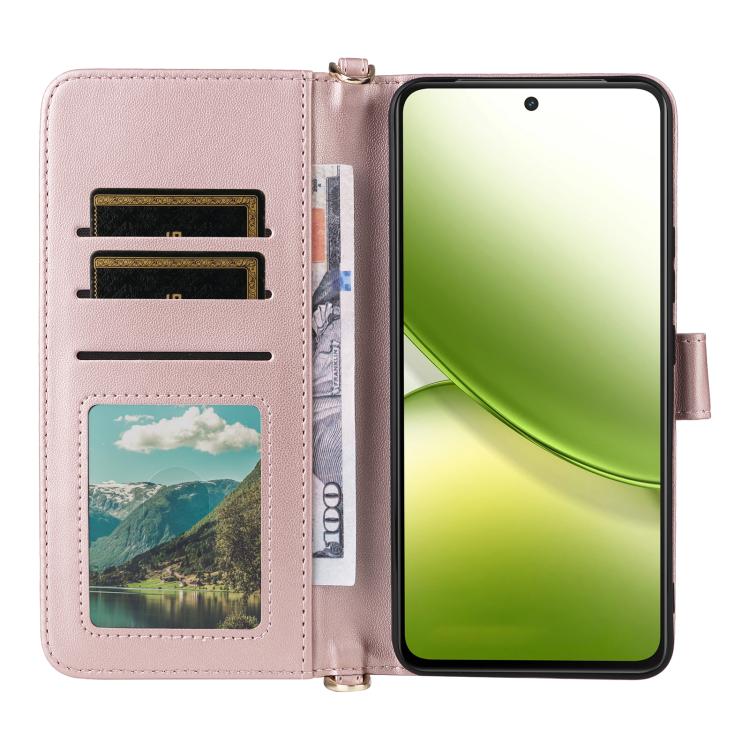 For vivo Y400 4G / 5G / iQOO Z10 Lite 4G Multifunctional 6-Card Slots Leather Phone Case with Wrist Strap