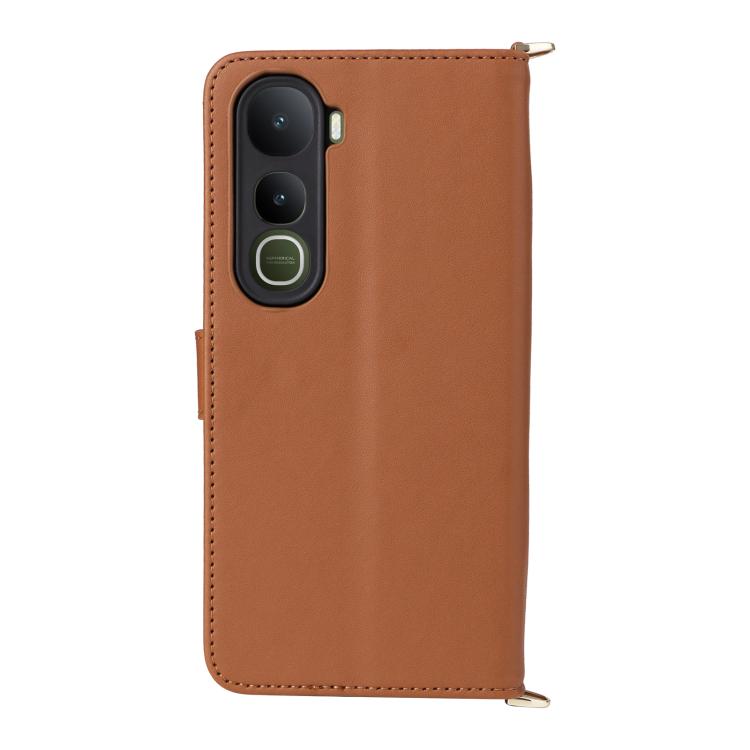 For vivo Y400 4G / 5G / iQOO Z10 Lite 4G Multifunctional 6-Card Slots Leather Phone Case with Wrist Strap