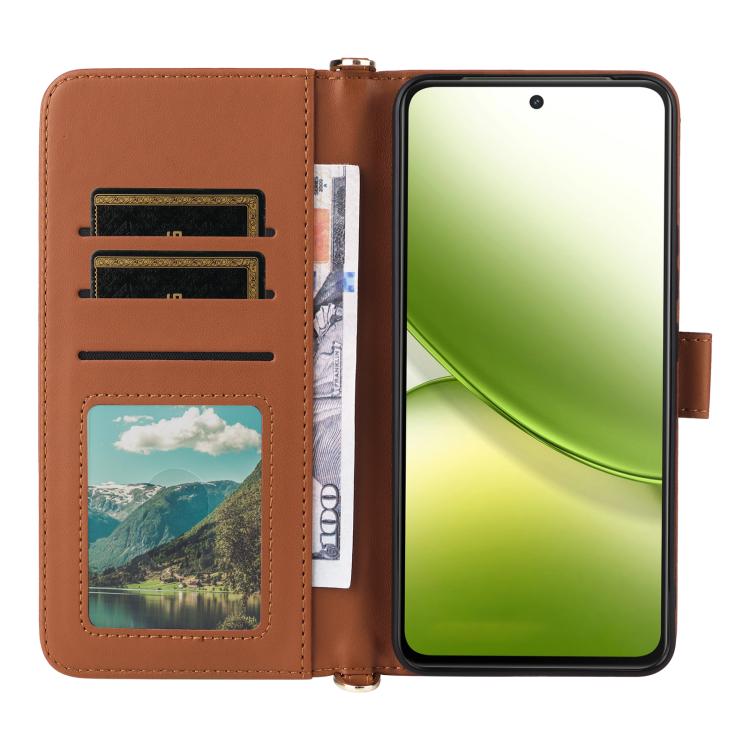 For vivo Y400 4G / 5G / iQOO Z10 Lite 4G Multifunctional 6-Card Slots Leather Phone Case with Wrist Strap