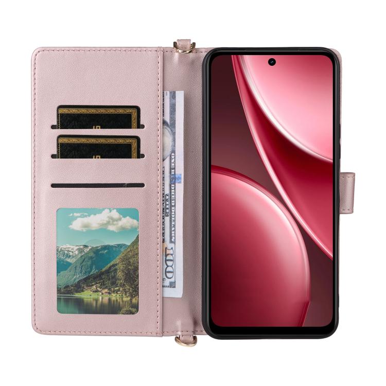 For vivo Y31 5G / Y21d Multifunctional 6-Card Slots Leather Phone Case with Wrist Strap