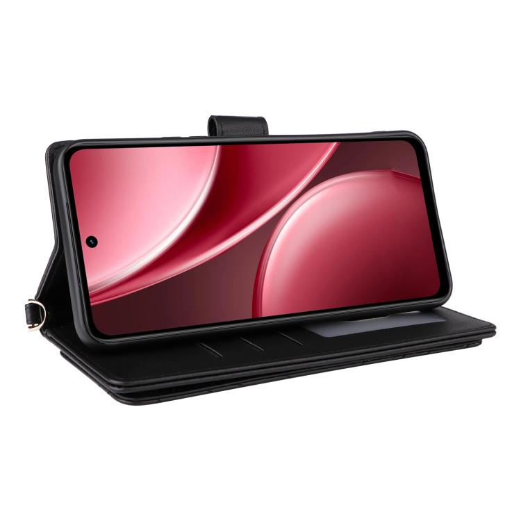 For vivo Y31 5G / Y21d Multifunctional 6-Card Slots Leather Phone Case with Wrist Strap