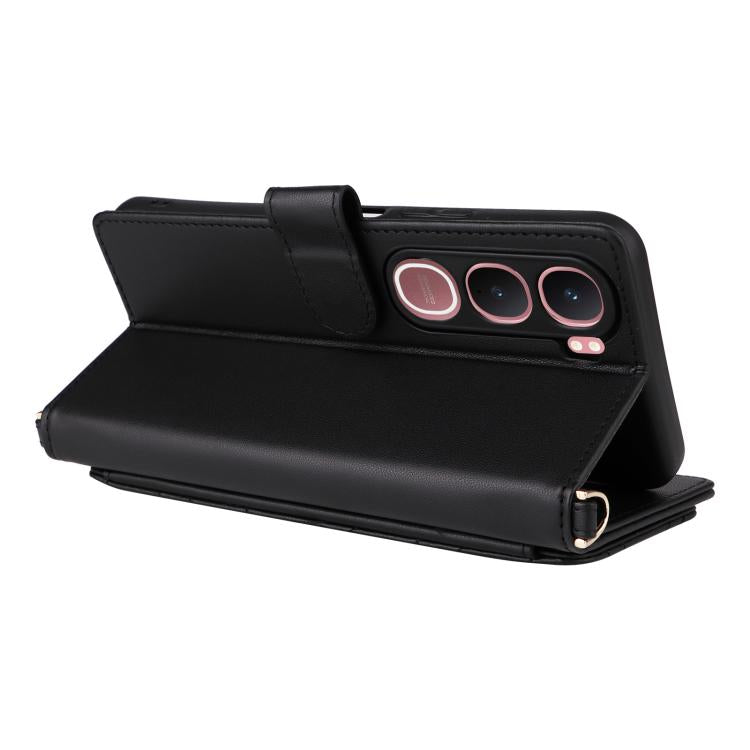 For vivo Y31 5G / Y21d Multifunctional 6-Card Slots Leather Phone Case with Wrist Strap