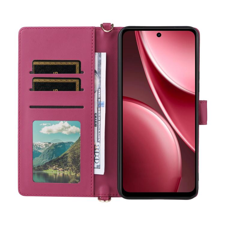 For vivo Y31 5G / Y21d Multifunctional 6-Card Slots Leather Phone Case with Wrist Strap