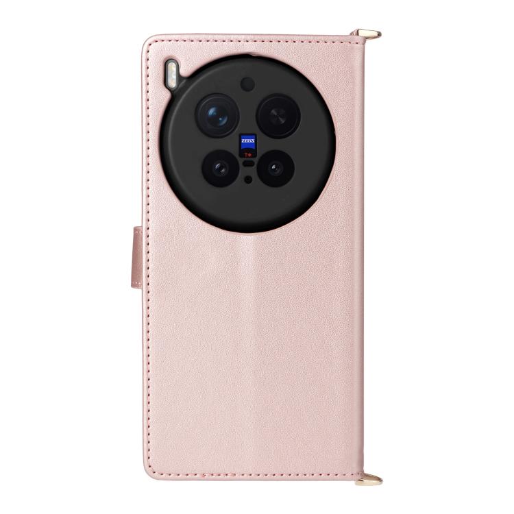 For vivo X300 Pro 5G Multifunctional 6-Card Slots Leather Phone Case with Wrist Strap