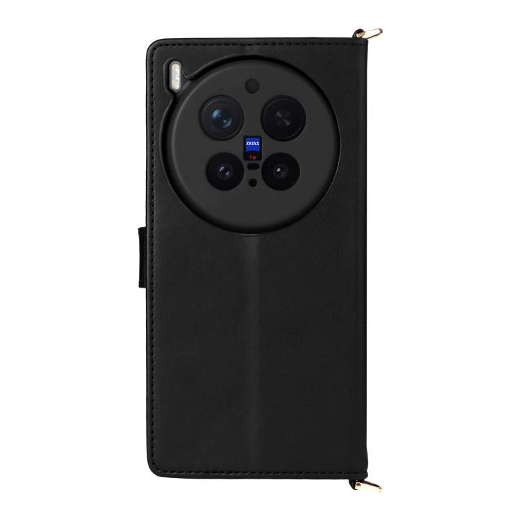 For vivo X300 Pro 5G Multifunctional 6-Card Slots Leather Phone Case with Wrist Strap