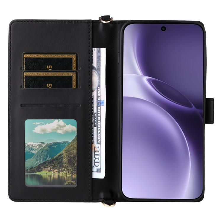 For vivo X300 Pro 5G Multifunctional 6-Card Slots Leather Phone Case with Wrist Strap