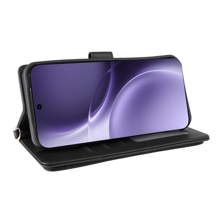 For vivo X300 Pro 5G Multifunctional 6-Card Slots Leather Phone Case with Wrist Strap