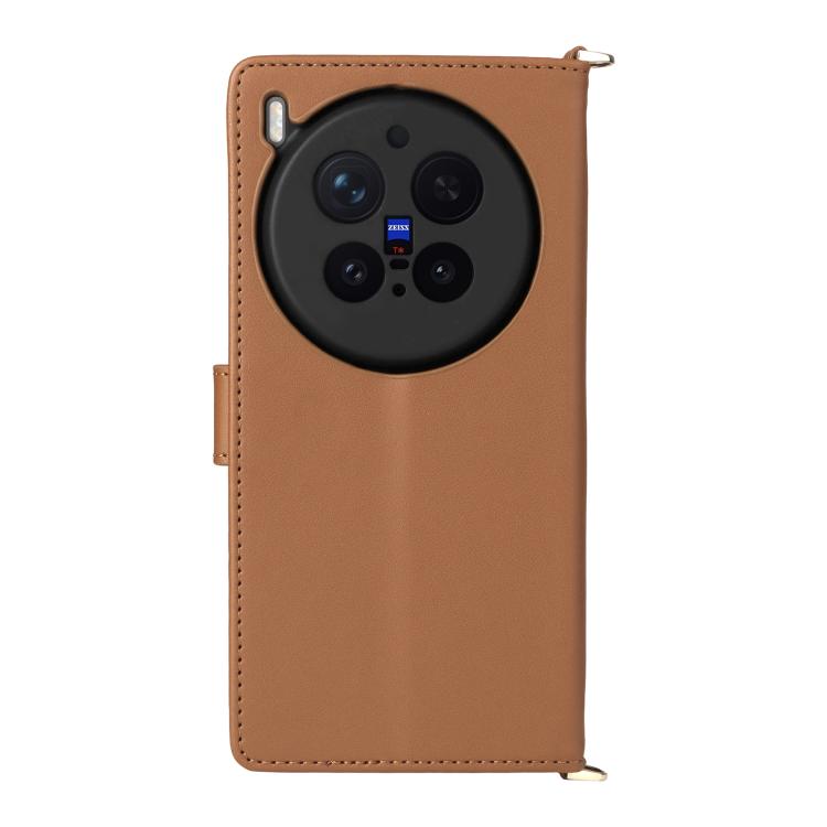For vivo X300 Pro 5G Multifunctional 6-Card Slots Leather Phone Case with Wrist Strap