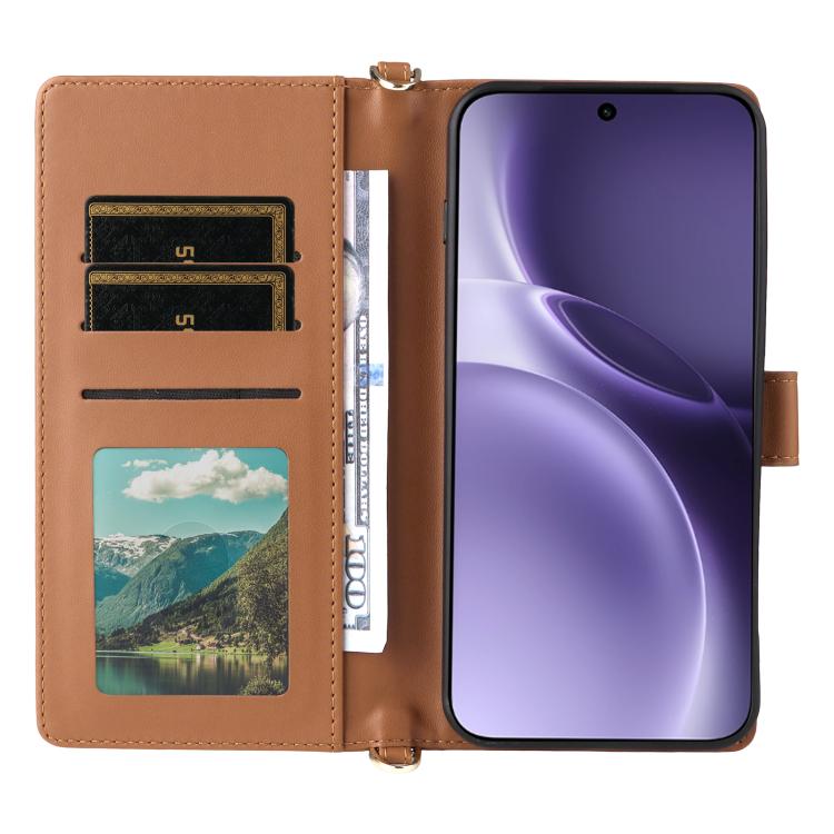 For vivo X300 Pro 5G Multifunctional 6-Card Slots Leather Phone Case with Wrist Strap