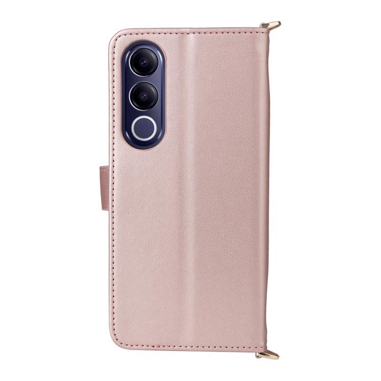 For vivo V70 FE 5G Multifunctional 6-Card Slots Leather Phone Case with Wrist Strap