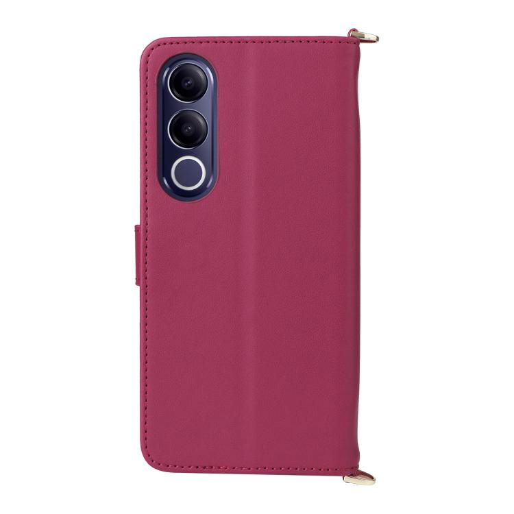 For vivo V70 FE 5G Multifunctional 6-Card Slots Leather Phone Case with Wrist Strap