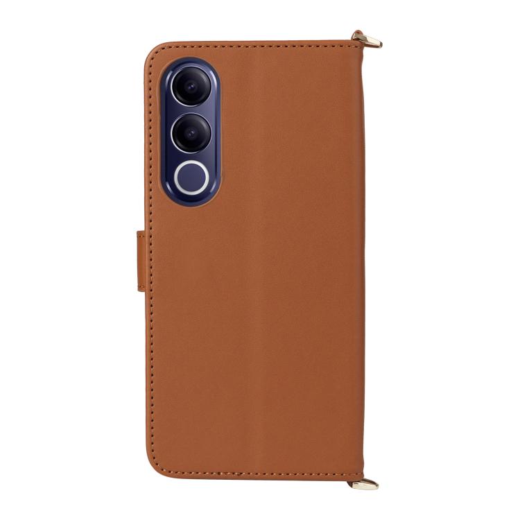 For vivo V70 FE 5G Multifunctional 6-Card Slots Leather Phone Case with Wrist Strap