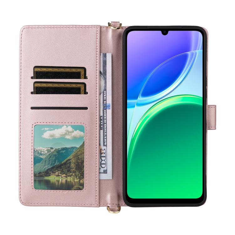 For vivo Y21 5G 2026 / Y05 4G Multifunctional 6-Card Slots Leather Phone Case with Wrist Strap
