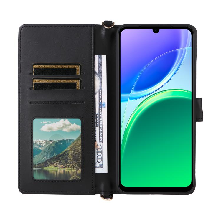 For vivo Y21 5G 2026 / Y05 4G Multifunctional 6-Card Slots Leather Phone Case with Wrist Strap