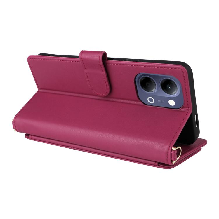 For vivo Y21 5G 2026 / Y05 4G Multifunctional 6-Card Slots Leather Phone Case with Wrist Strap