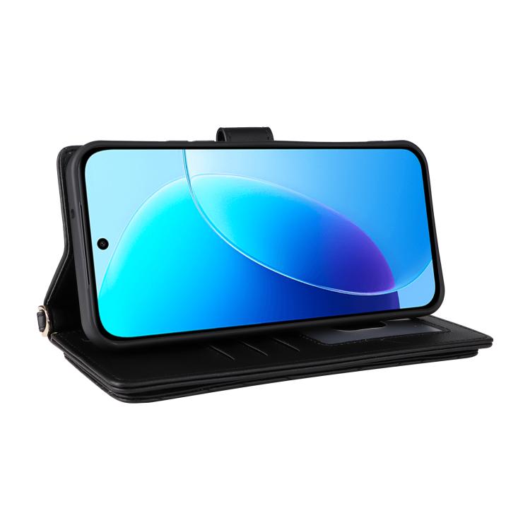 For vivo Y31d 4G / Y500i 5G Multifunctional 6-Card Slots Leather Phone Case with Wrist Strap