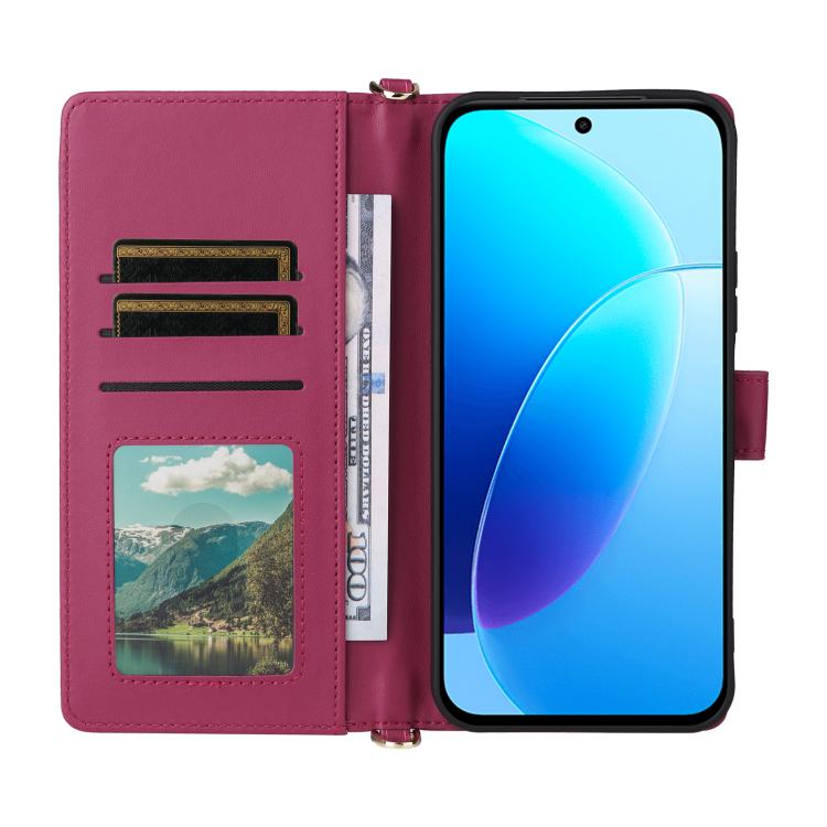 For vivo Y31d 4G / Y500i 5G Multifunctional 6-Card Slots Leather Phone Case with Wrist Strap